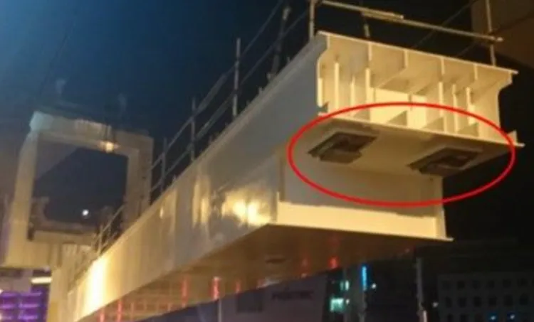 北市捷運局稱調坡板（紅圈處）並未列為查驗項目，遭監察院糾正未針對隱蔽部分全程監督。北市捷運局提供