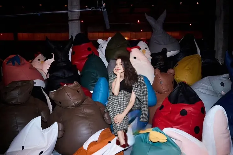 BOTTEGA VENETA去年9月的2025春夏大秀，秀場賞的動物造型懶骨頭讓舒淇心花怒放。翻攝IG