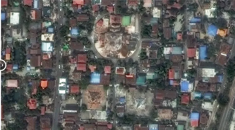 地震前，瓦城的佛塔與寺院。CNN