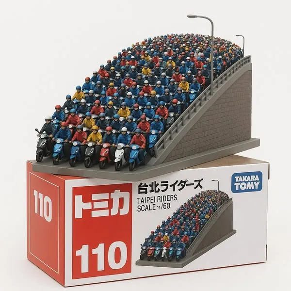 「機車瀑布」模型其實只是AI生成圖。翻攝自臉書