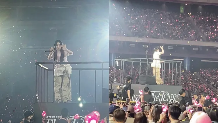 太妍最後一首歌唱完，特地走上花車繞場，跟粉絲揮手道別。讀者提供