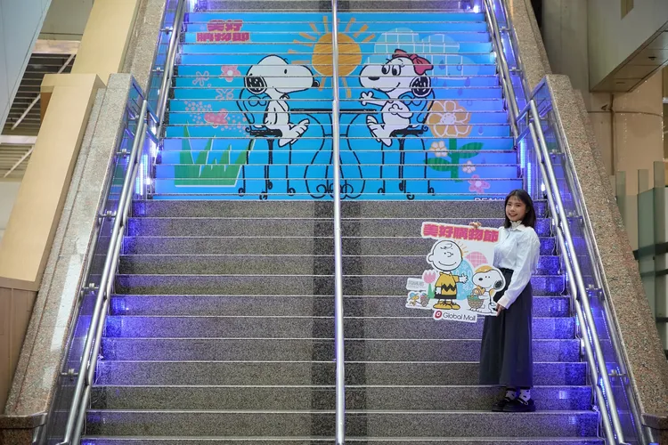 全台各店設有「史努比主題航班」打卡點。Global Mall提供