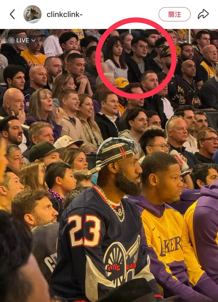 野生蔡依林在美國欣賞球賽。翻攝clinkclink-小紅書