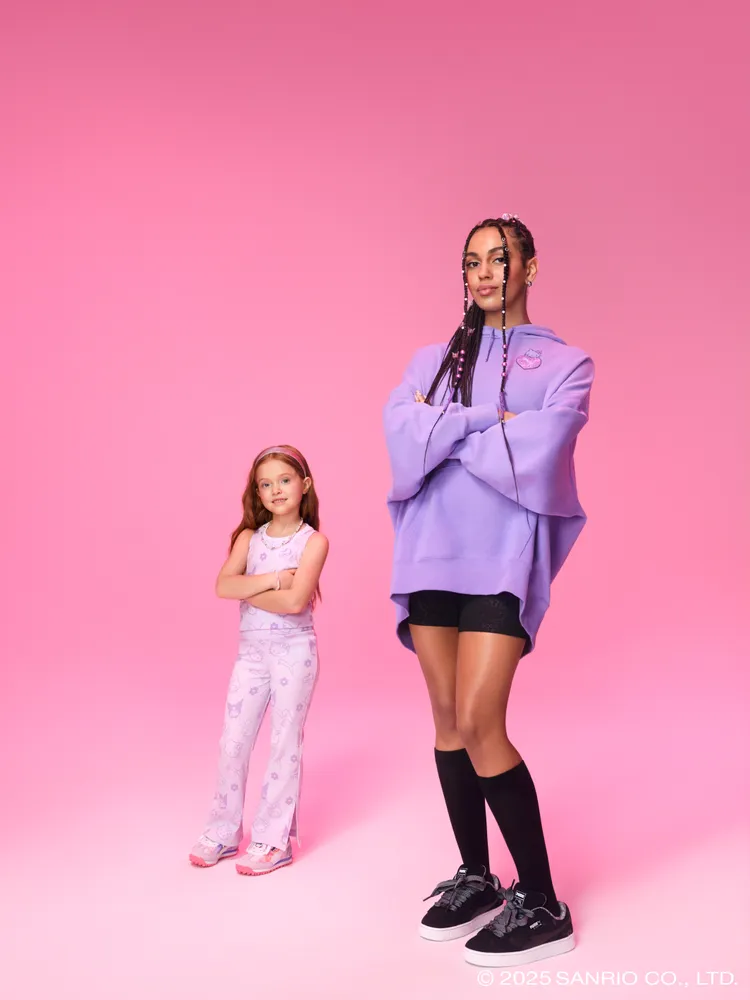 PUMA與Hello Kitty的全新聯名讓大小朋友能夠同時復古可愛。品牌提供