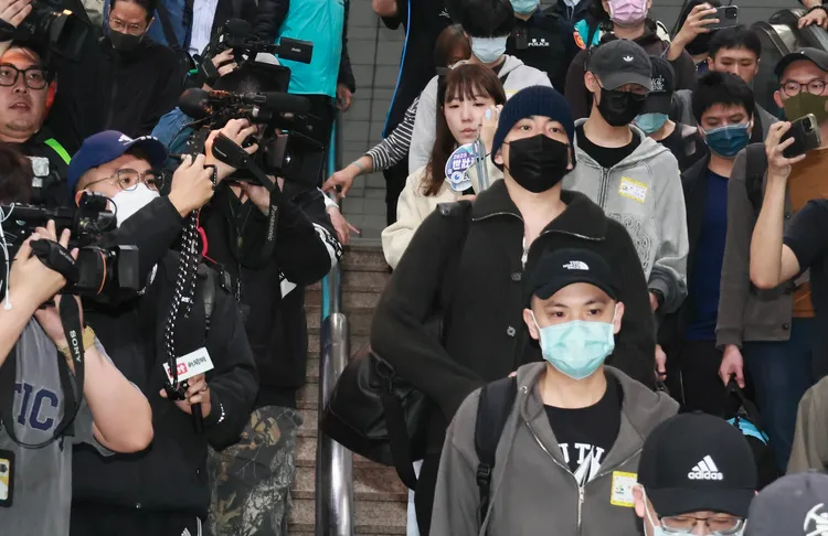 王大陸風波纏身仍照常入伍替代役。彭欣偉攝