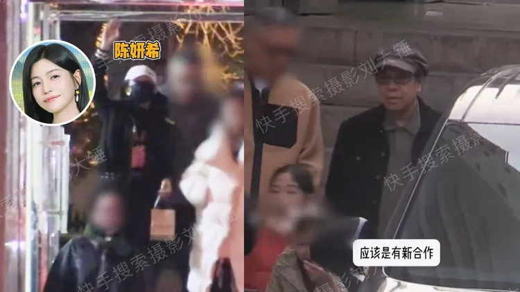 狗仔拍到陳妍希和友人聚餐，蔡康永也在當中。翻攝劉大錘快手