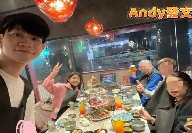 網友曝光2022年2月，Andy參與家寧一家的家庭聚餐照，隨後並發文公開。