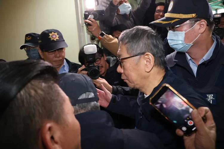 柯文哲抵達新竹殯儀館奔喪。莊宗達攝