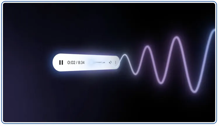 Gemini「音訊總覽」功能能一鍵將音訊內容轉成Podcast風格。翻攝Google