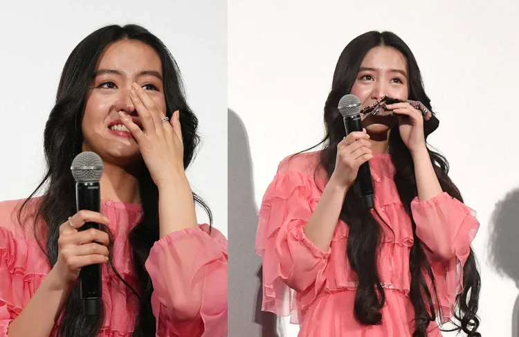 木村光希淚灑《女神降臨》活動現場。翻攝日本雅虎