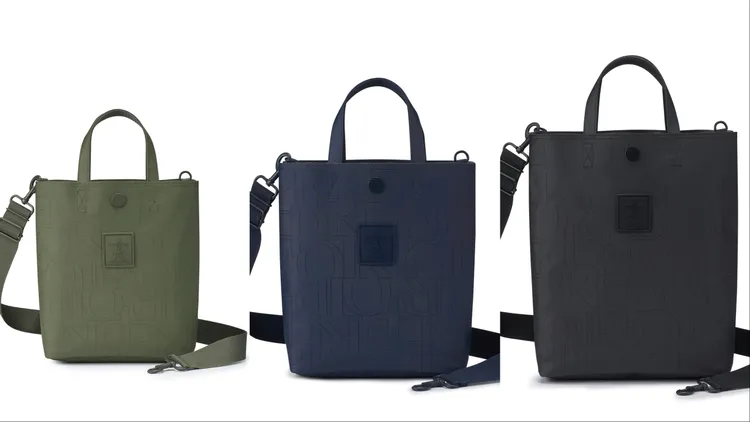 PORTER INTERNATIONAL RENEW小號手提包（左起）2950元、中號托特包3250、大號托特包3650元。品牌提供