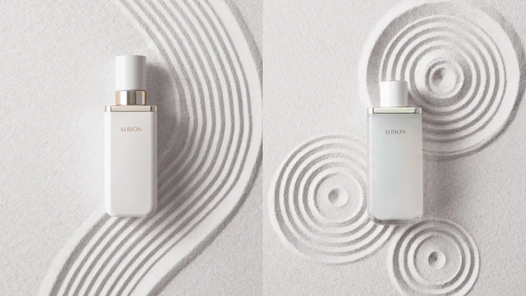 ALBION匠心凝時精萃滲透乳（左）150g／1萬500元、精萃活化液（右）150ml／6100元。品牌提供