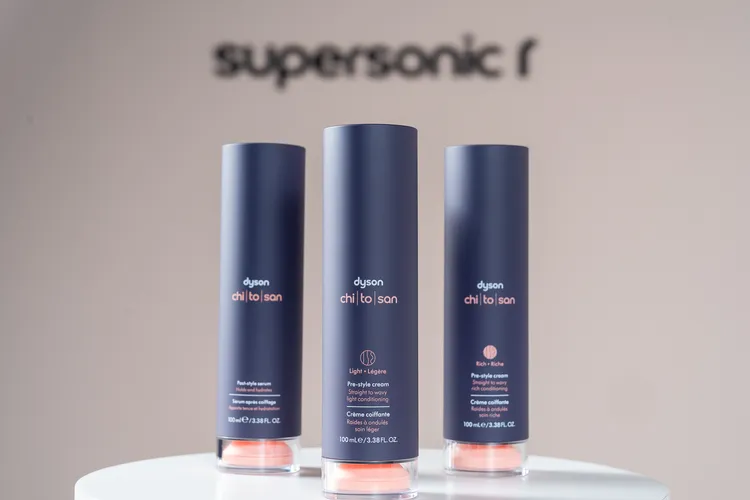 Dyson首款美髮造型品Dyson Chitosan養護造型系列同步在台上市。Dyson提供