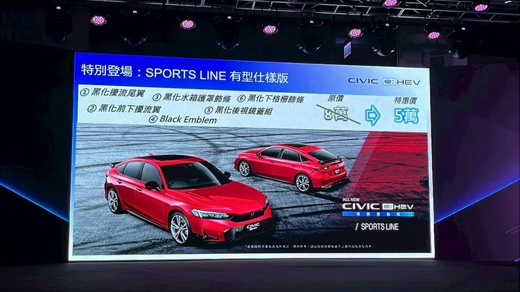 「Sports Line有型仕樣版」原選配售價8萬元，上市優惠價只需5萬元。周奕豪攝