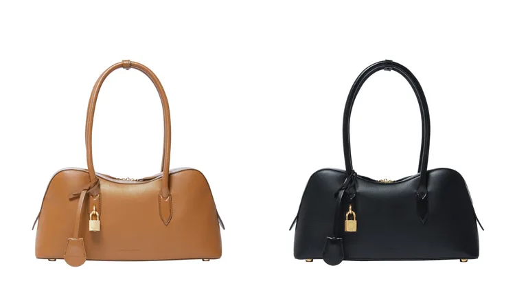 Stella McCartney Stella Ryder白蘭地橙肩背包（左）、午夜黑肩背包（右），各5萬6700元。品牌提供