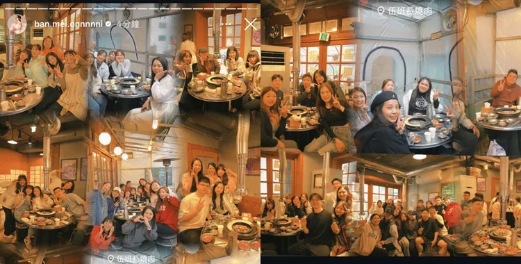 闆妹幾乎是包場招待員工享用知名韓式料理。取自IG