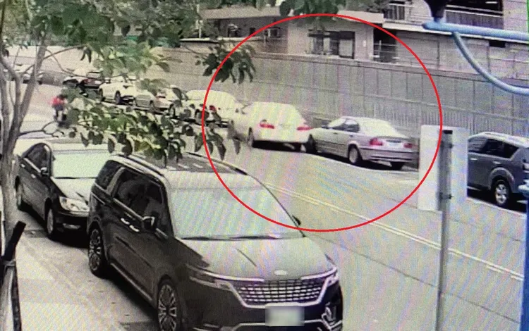 警方調閱監視器，依車牌號碼找到肇事駕駛。翻攝畫面