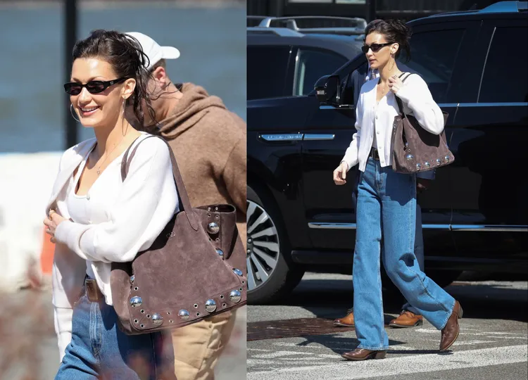 Garavani Nellcôte托特包款也是超模貝拉哈蒂德的新歡。品牌提供