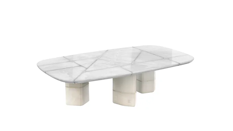 Signature Collection Cristián Mohaded設計 Atlas縞瑪瑙下層桌腳，53萬元。品牌提供