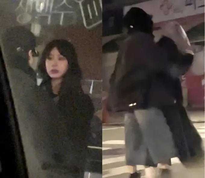 照片中疑似泰民與no:ze的情侶親密環抱。翻攝論壇