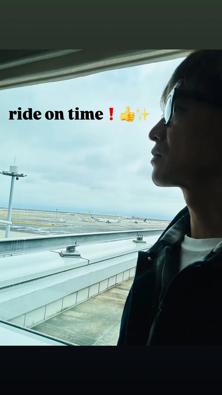 木村拓哉上傳側臉帥照準時搭上機。翻攝木村拓哉IG