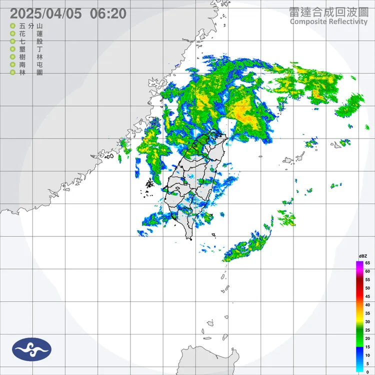 今（５）日起華南雲系一波波東移、降雨機率提升。中央氣象署