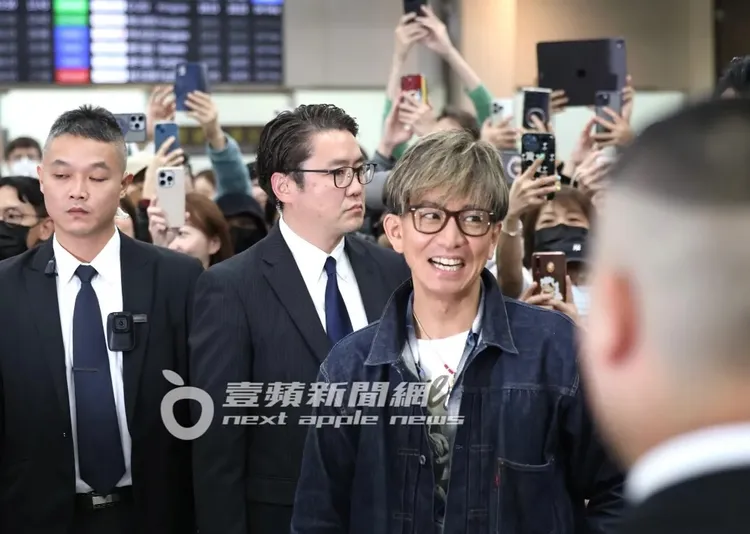 木村拓哉於4月2日抵達台灣。特勤中心攝