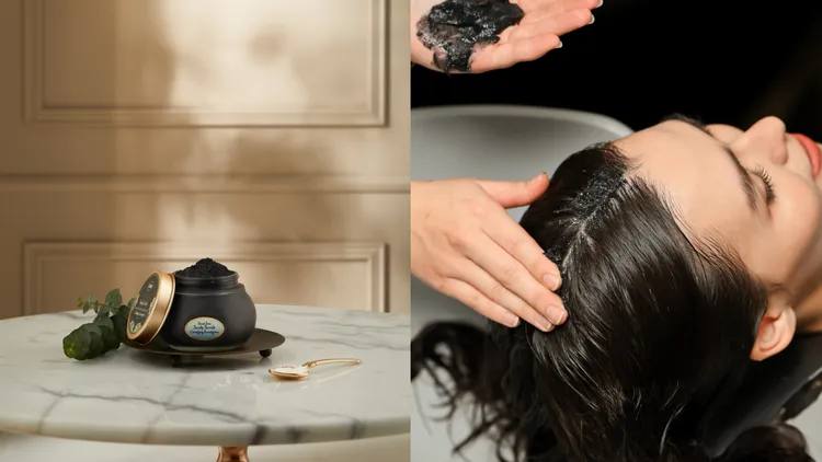 SABON淨煥尤加利死海黑礦泥頭皮磨砂膏，90g／1080元、300g／2080元。品牌提供