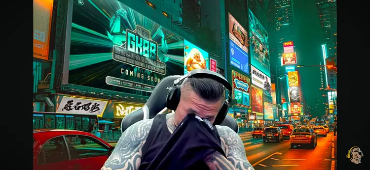 館長於12日深夜直播時，不捨大雄離世，再度烙下男兒淚。翻攝《館長惡名昭彰》的YouTube頻道