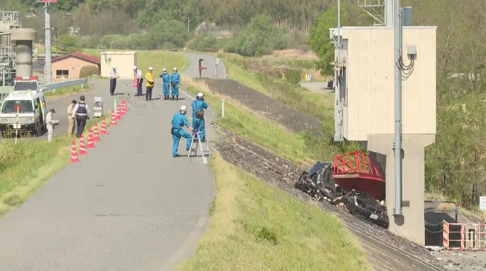 車禍現場畫面。翻攝自FNN