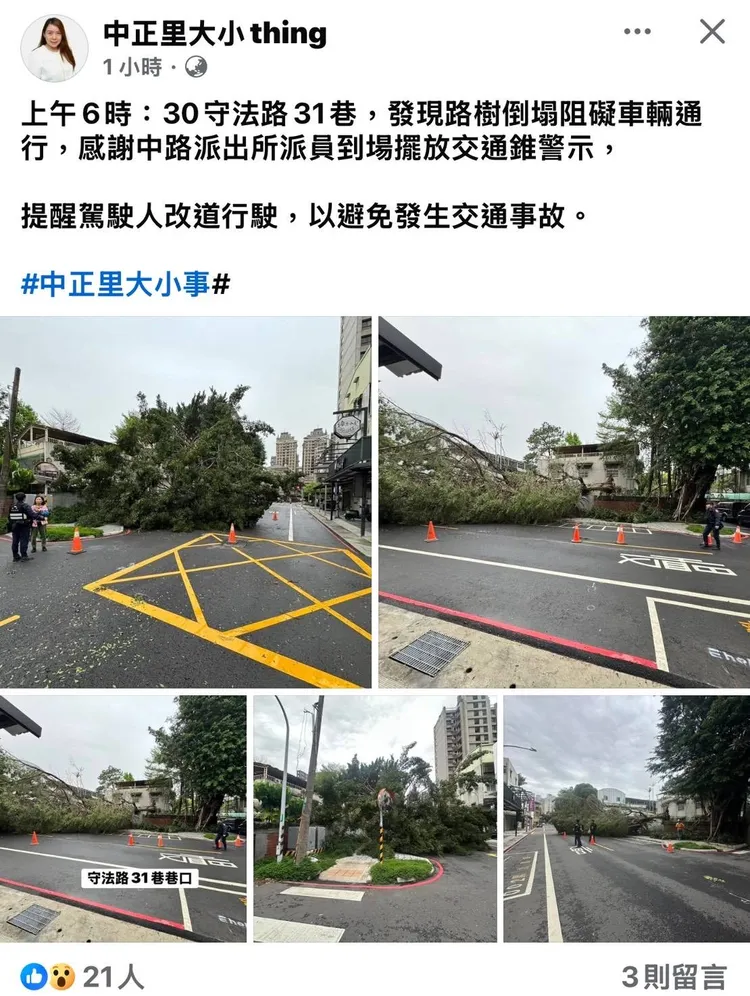 當地里長社群上感謝桃園警分局中路所的協助。翻攝畫面