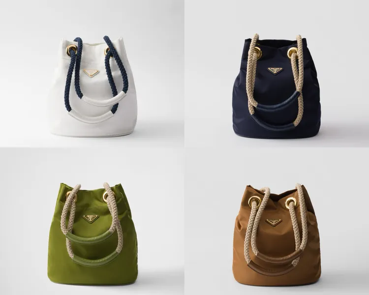 PRADA Re-Nylon Mariner水桶包，各6萬3000元。品牌提供