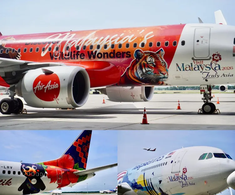 亞洲航空、峇迪航空、馬來西亞國際航空指定班機皆為馬來西亞旅遊年換上新裝。馬來西亞觀光局提供