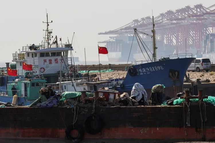 中國漁船。路透社