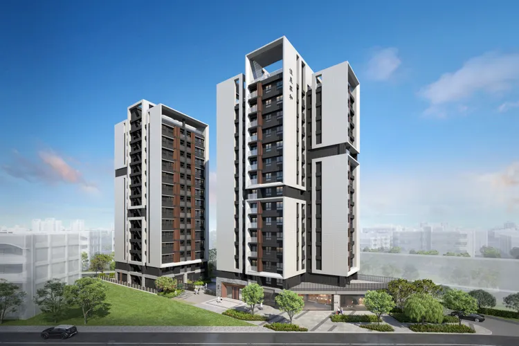 「佳晟家和」房價3字頭中末段，相對東區已出現單坪10-15萬元價差。佳晟建設提供