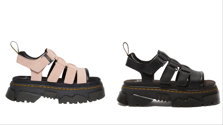 Dr. Martens「Mattison 3S 麂皮涼鞋」，各6480元。品牌提供