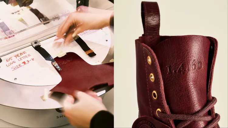 鞋舌壓印「1.4.60」字樣戳章。品牌提供