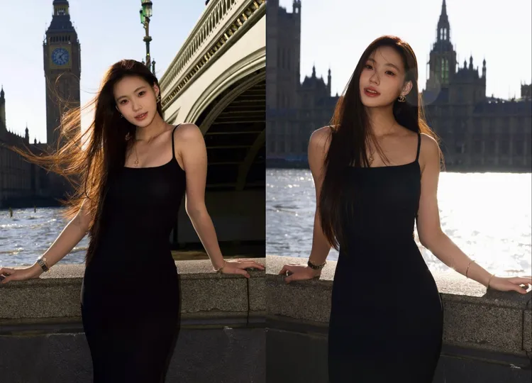 Lily內裡以黑色緊身吊帶洋裝秀出好曲線。翻攝Lily IG