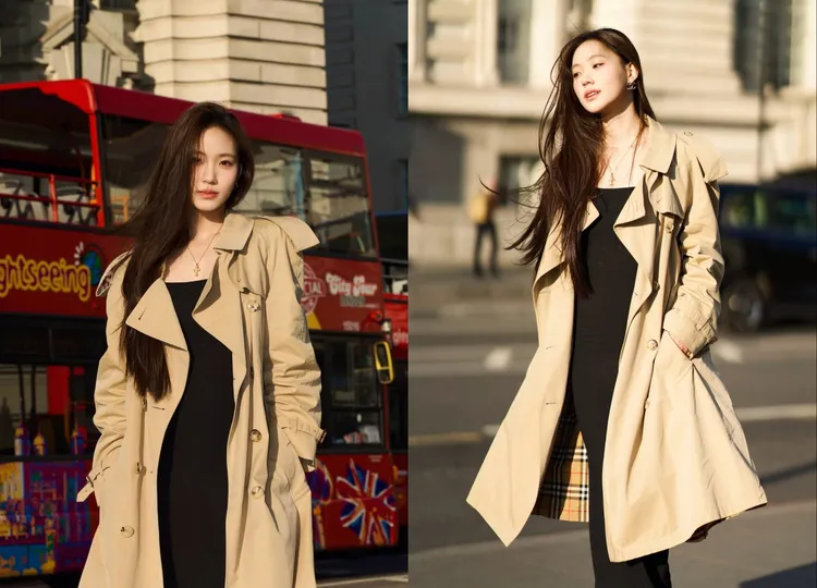 Lily全身行頭包括Burberry風衣、香奈兒耳環以及卡地亞手環。翻攝Lily IG