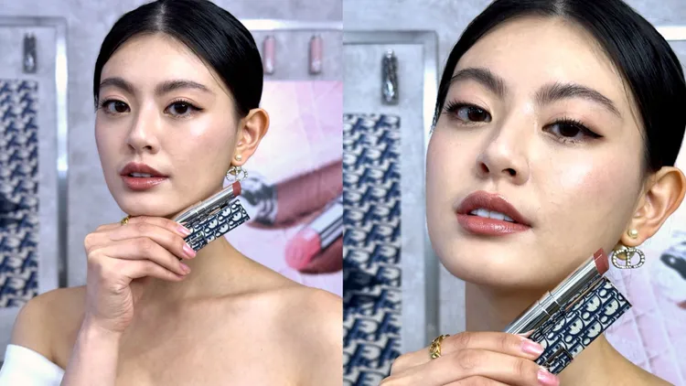 Model示範Dior癮誘唇膏#428。張家玲攝