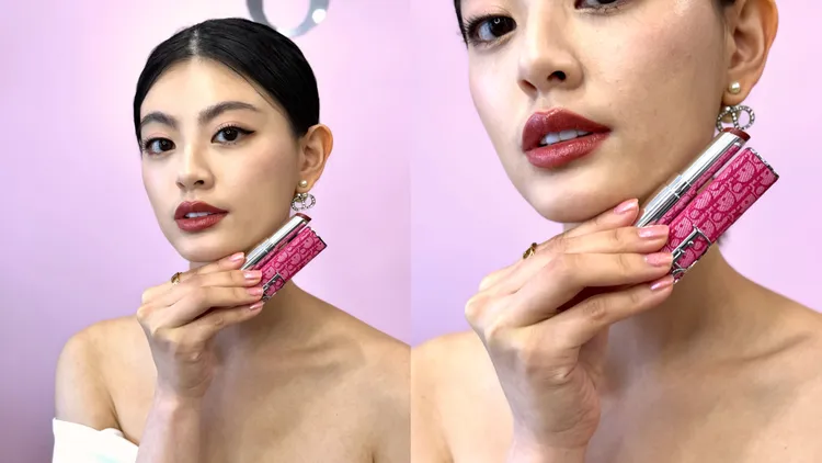 Model示範Dior癮誘唇膏#786。張家玲攝