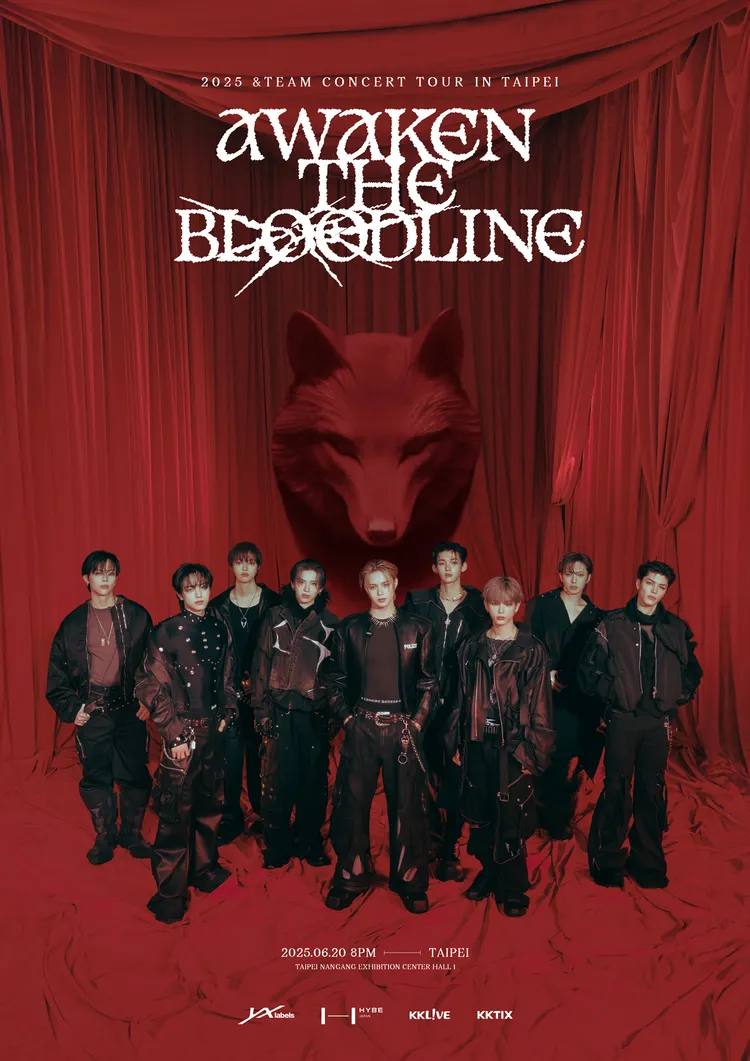 &TEAM由NICHOLAS王奕翔（左起）、TAKI、EJ、YUMA、K、JO、HARUA、FUMA、MAKI組成。KKLIVE、YX LABELS提供