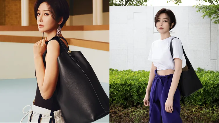 秦嵐搭配不同尺寸的ROMY Hobo肩背包。品牌提供