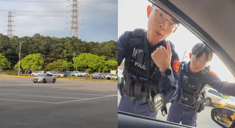 有駕駛在六福村停車場飆車甩尾，還嗆警方妨礙隱私。翻攝IG、爆料公社臉書
