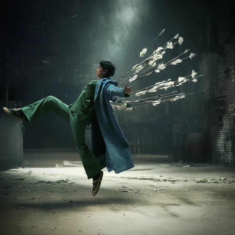 柏霖在德國廢棄工廠起舞拍攝MV。圖／索尼音樂提供