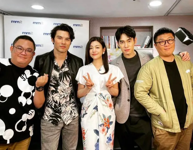 鳳小岳（左二起）、陳妍希、張書豪當年為電影一起宣傳。翻攝自陳妍希IG