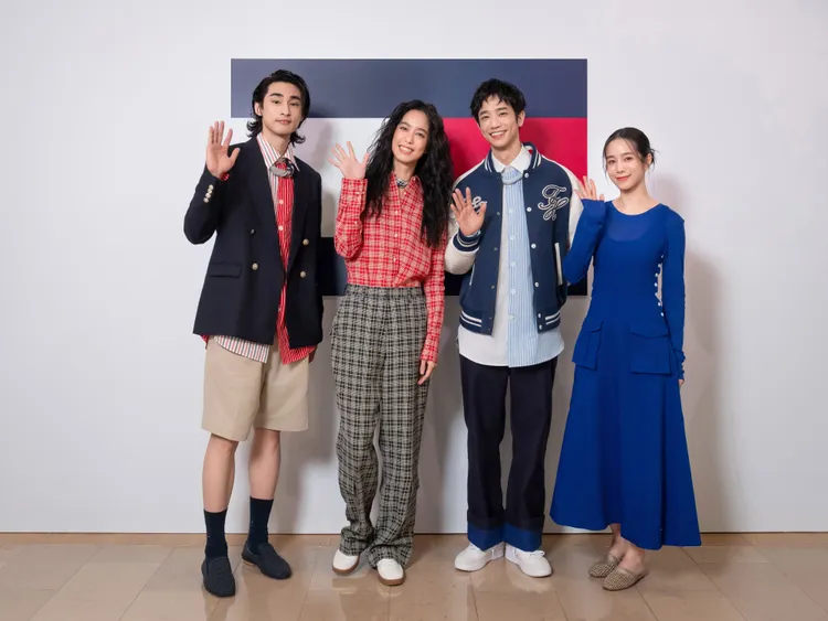章廣辰（左起）、陳庭妮、劉以豪、溫貞菱現身TOMMY HILFIGER  101全新專櫃開幕。品牌提供