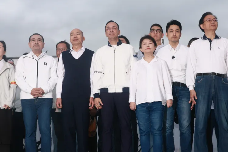 國民黨主席朱立倫，26日現身凱道遊行。彭欣偉攝影