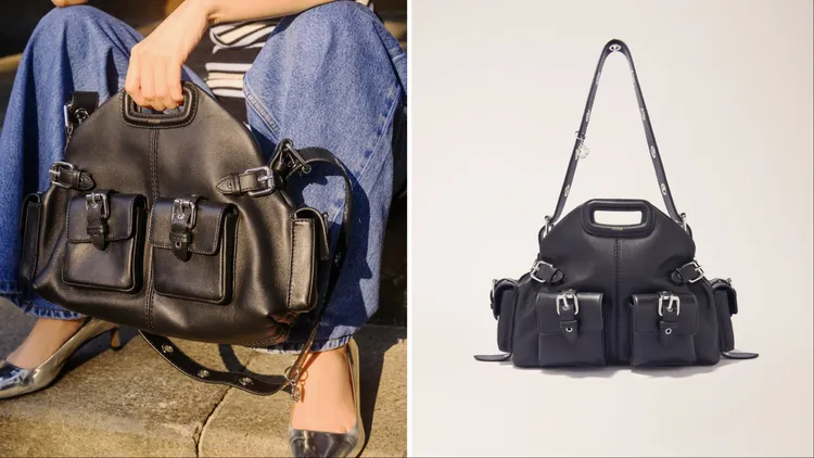 Maje Miss M Cargo包，1萬8690元。翻攝曾莞婷IG、品牌提供