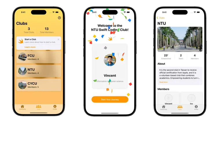 Swift Hub是一款設計給「想要學Swift的人」可以用的LinkedIn。江竑燁提供